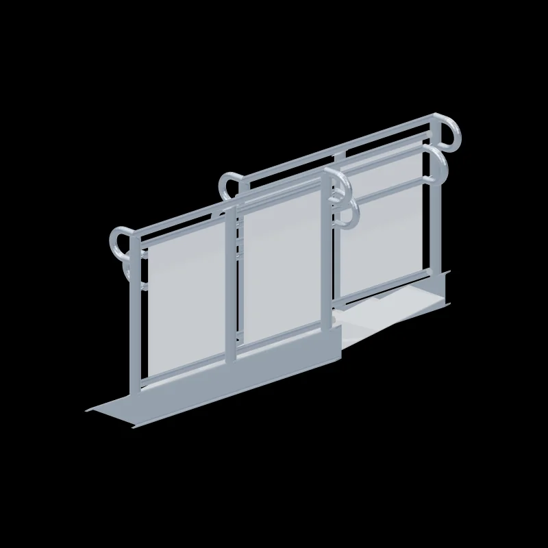Escada com guarda-corpo — chapa perfurada — família do OrçaPRO Forja